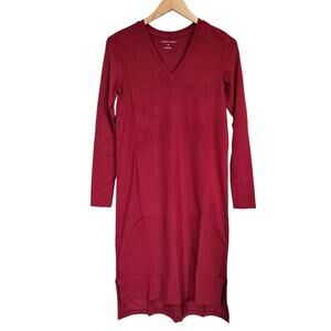 Universal Standard Tesino Long Sleeve T-Shirt Dress Red Women's Size 0 Casual